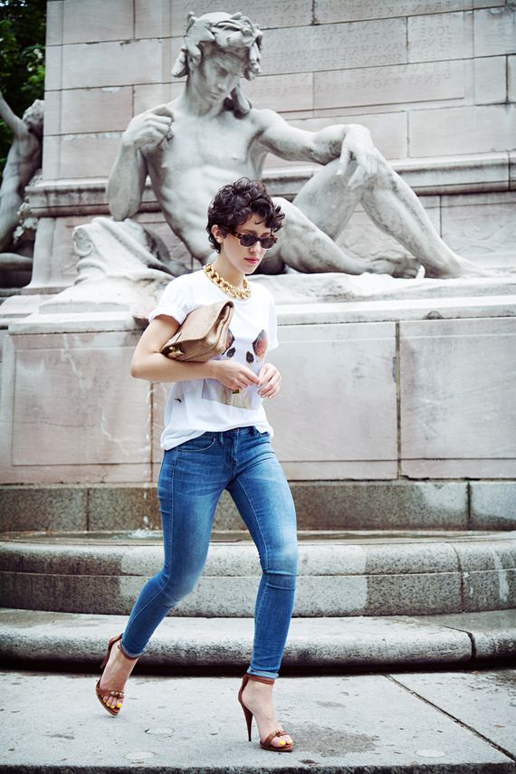 jeans with stilettos
