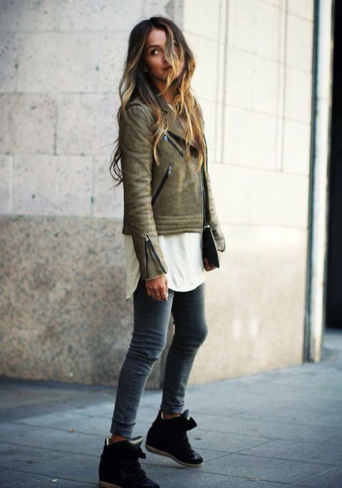 wedge sneakers with jeans