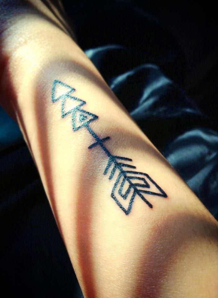 Adorable Geometric Arrow Tattoo On Forearm