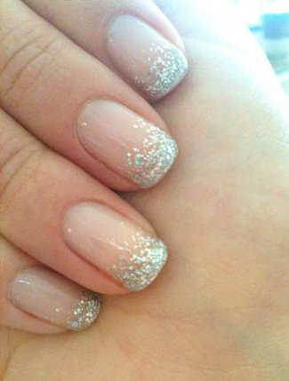 French tip with sparkles