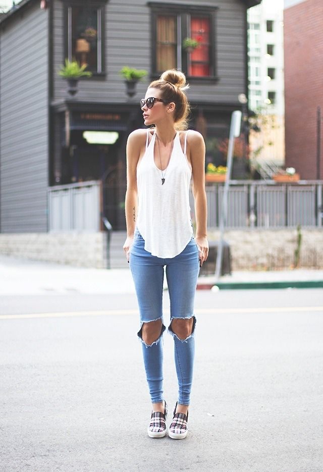 casual jeans and top