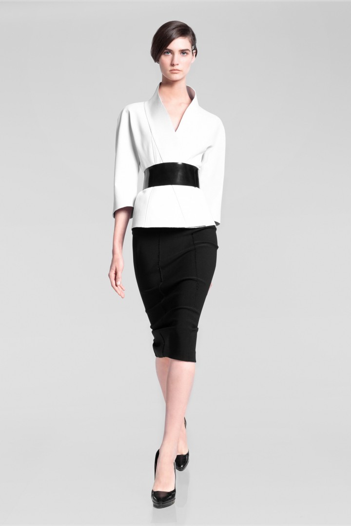 formal pencil skirt and shirt