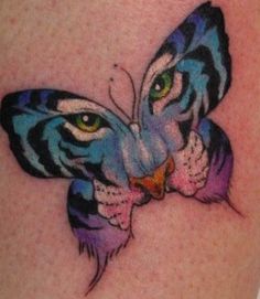 Tattoo uploaded by Ledja Qereshniku  Realistic tattoo Tiger flowers and  butterflies  Tattoodo