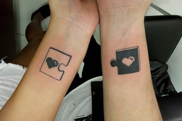 Couple tattoo puzzle  by  Sachin tattoos art gallery  Facebook