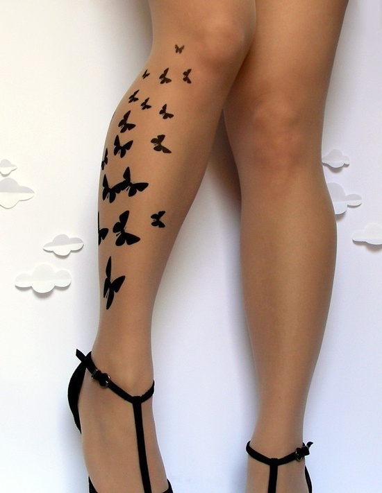 4 Colored Side Leg Tattoos For Girls