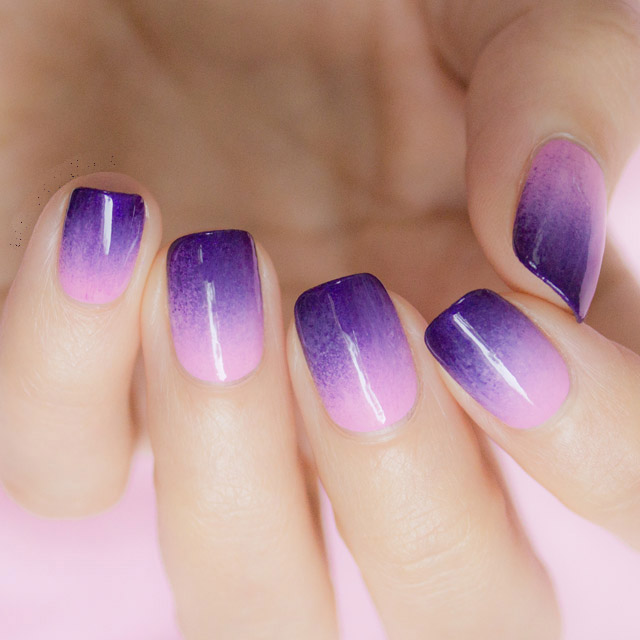Purple Ombre French Tip Nails - FMag.com.