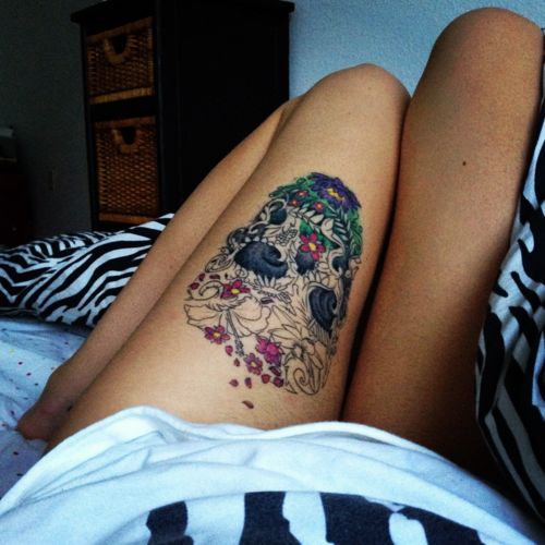 thigh women sugar skull tattoosTikTok Search