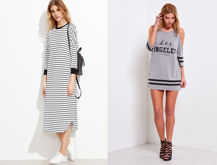 long t shirt dress outfit