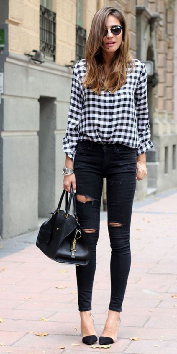 jeans and flannel outfit