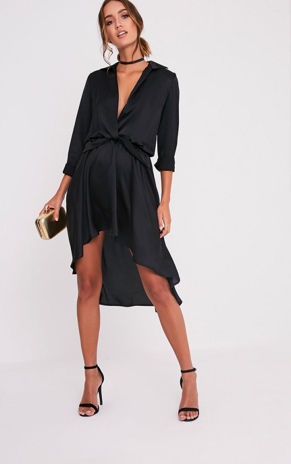 How to Style Black Wrap Dress: 15 ...