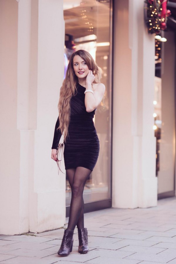 dress with stockings and boots