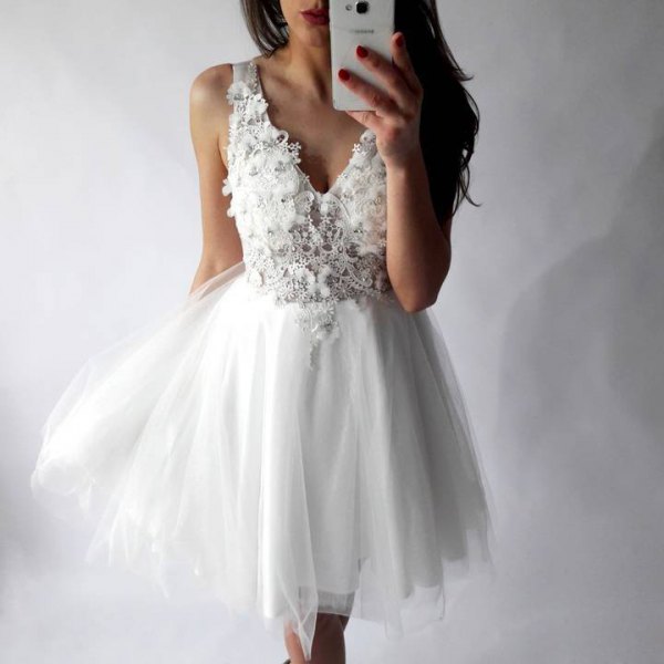 white tulle dress
