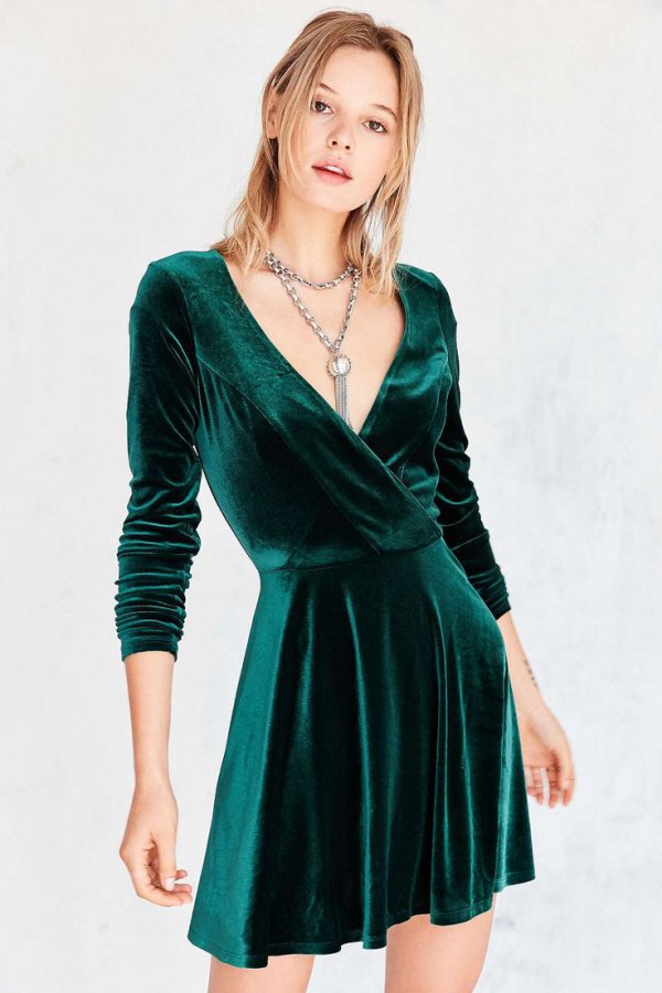 green velvet dress