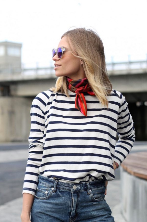 black silk skinny scarf