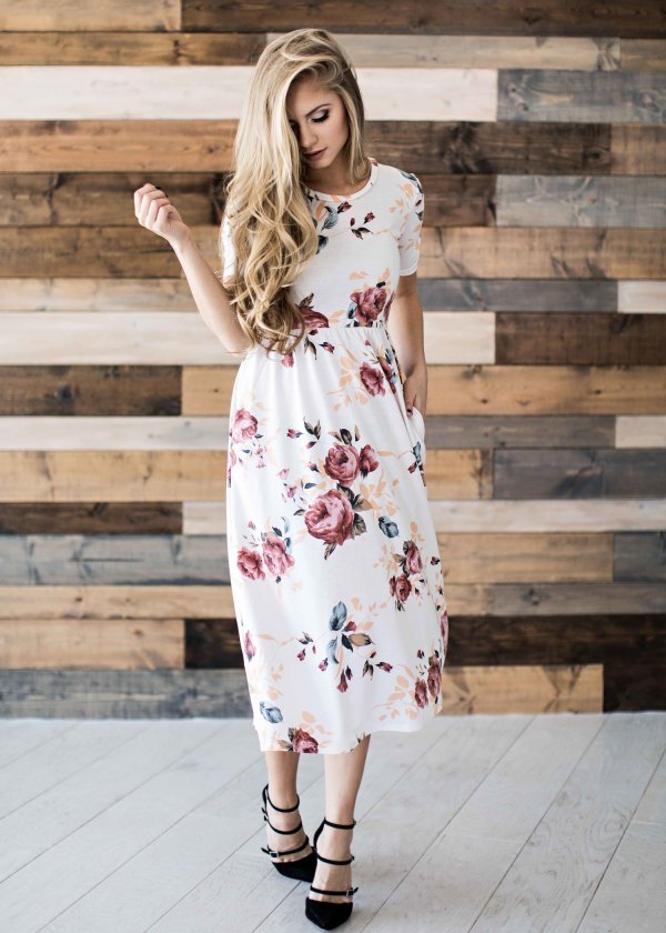 15 Best White Floral Dress Outfit Ideas - FMag.com