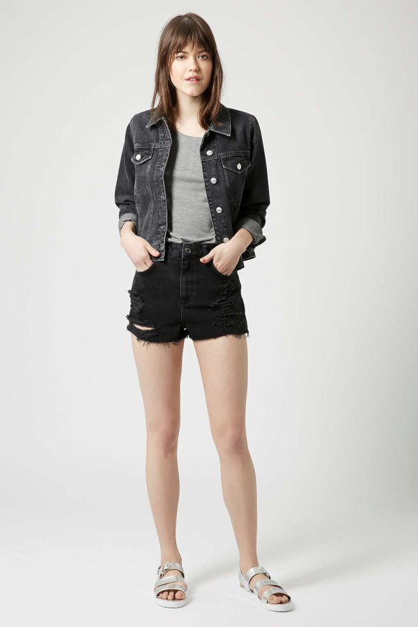 Outfit short negro casual hot sale