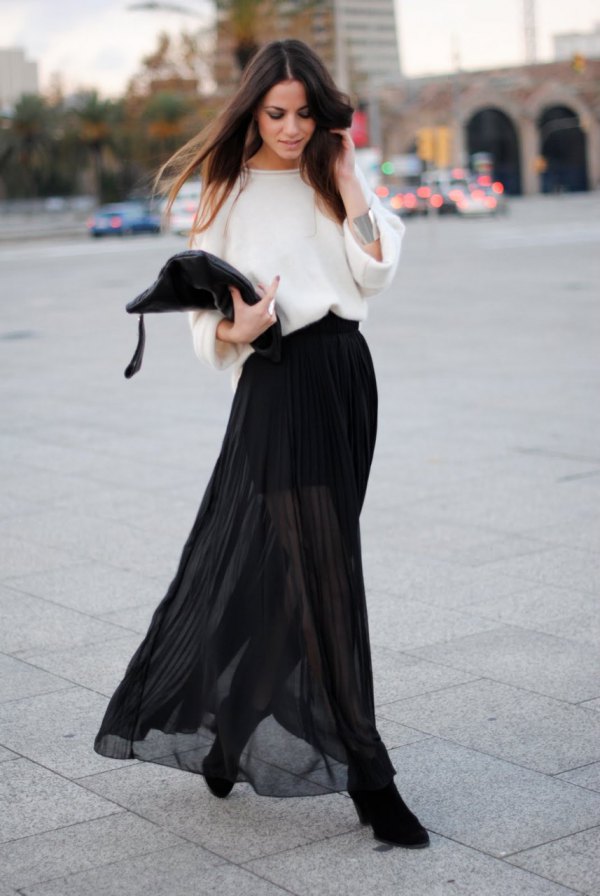 maxi skirt outfits 2018