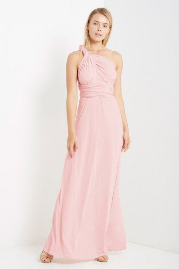 casual blush maxi dress