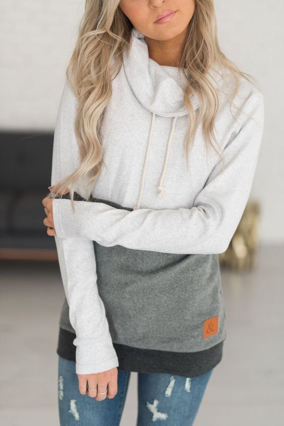 slouch neck hoodie