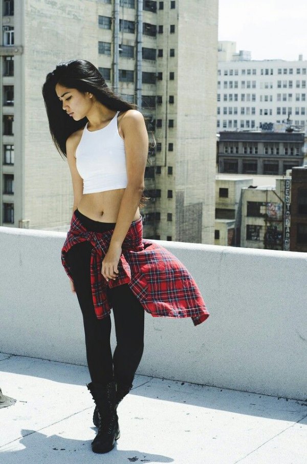 Black jeans and outlet crop top outfit