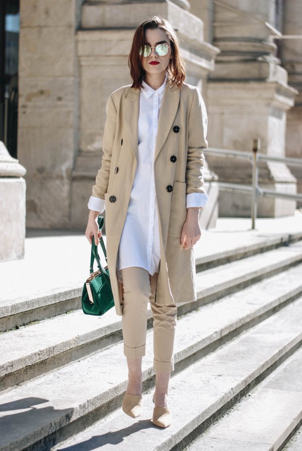 Beige Trench Coat Outfit Ideas, Beige Trench Coat Dress