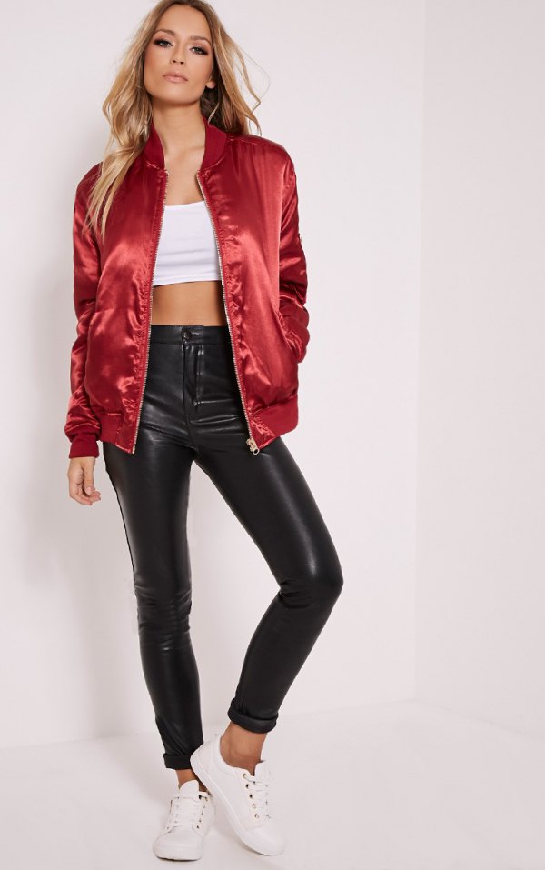 Maori Borgerskab støn How to Wear Red Bomber Jacket: 13 Stunning Outfits for Ladies - FMag.com