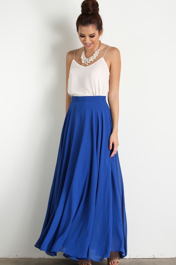 How to Wear Blue Maxi Skirt: 15 Best Outfit Ideas 