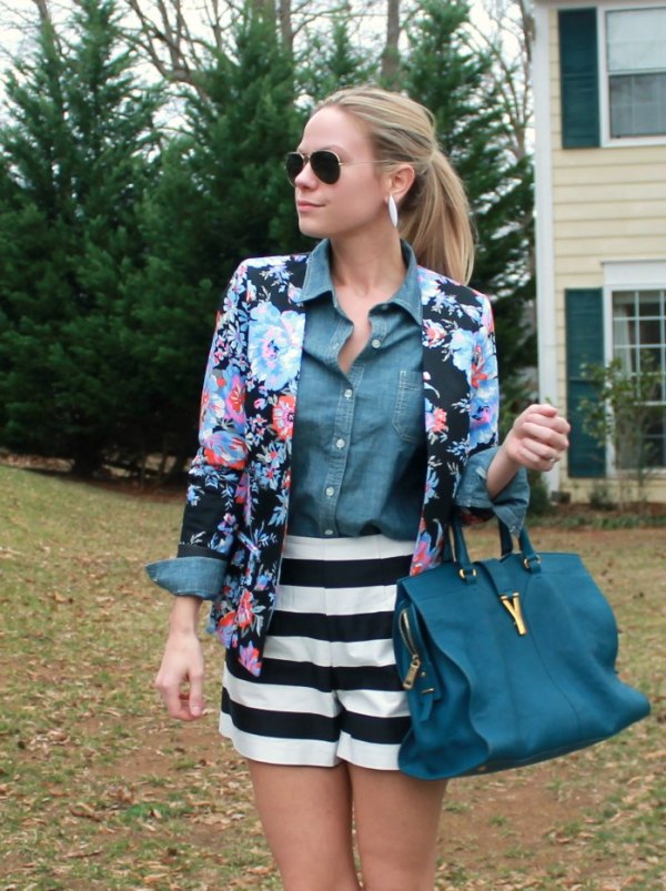 floral blazer outfit