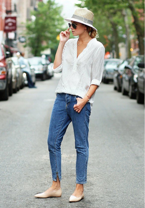 white flats outfit