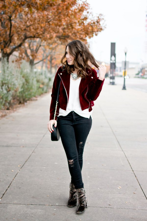 Black velvet clearance jacket with jeans