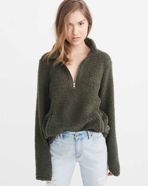 womens half zip sweater