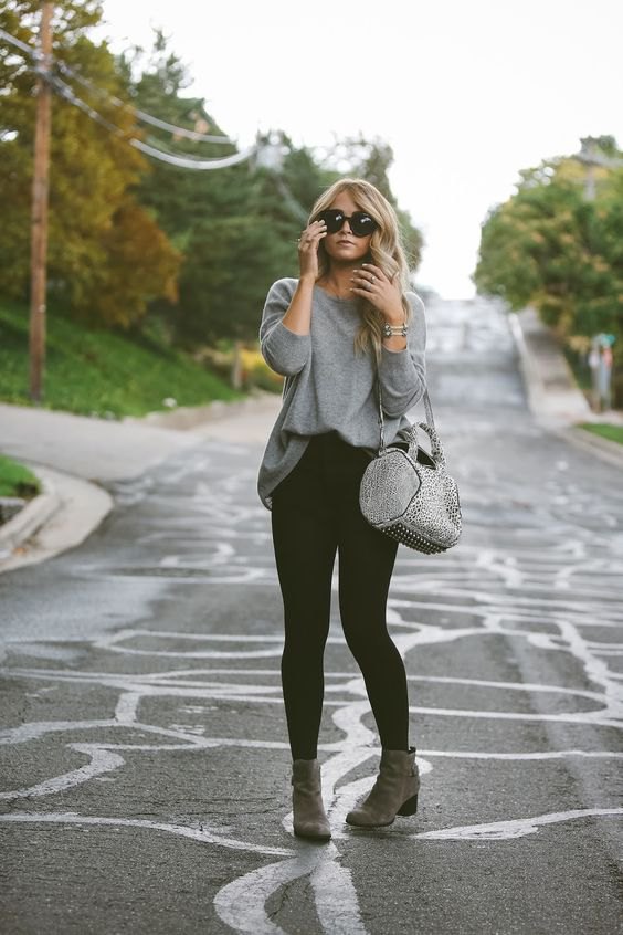 grey suede boots outfit