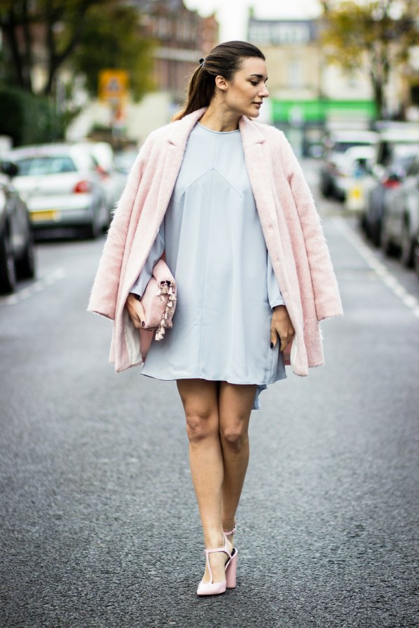 blush pink shoes outfit