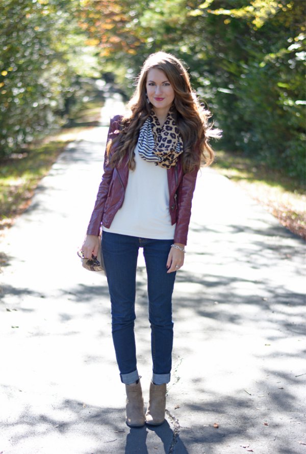 burgundy jacket outfit