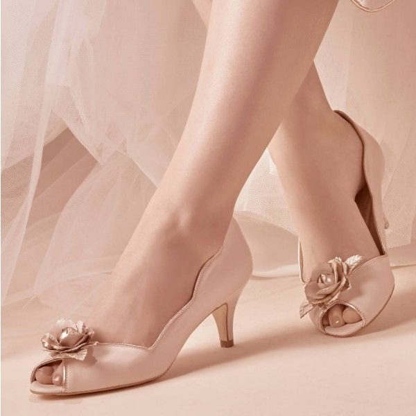 rose gold kitten heels